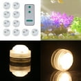 thumbnail image 4 of Juego de 10 velas LED redondas impermeables con control remoto sumergible (blanco cálido), 4 of 14