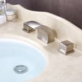 thumbnail image 3 of Sumerain Widespread 3 hole Waterfall Bathroom Sink Faucet with 2 Knob, Brushed Nickel, 3 of 5