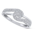 thumbnail image 2 of AFFY 0.05CT Natural Round Diamond Swirl Promise Ring for Women 14K White Gold over Silver-9.5, 2 of 5