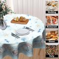 thumbnail image 4 of Starfish Coral Tablecloth Round 60 Inch Coastal Seashell Circle Table Cloth Heat Resistant Washable Table Cover for Kitchen Dining Party, 4 of 8