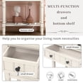 thumbnail image 5 of INCLAKE Narrow Console Table,Rustic Entryway Table Slim Sofa Table with Three Storage Drawers and Open Bottom Shelf,Wood Side Table for Living Room Entryway Hallway,Easy Assembly,Ivory, 5 of 7