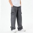 thumbnail image 2 of Gibobby Boys Pants Little Boys Pants Cargo Joggers Pants 2T 3T 4T 5T 6T 7T Toddler Quick Dry Lightweight Hiking Pants Kids Toddler Pull On Pants(14-15 Years,Dark Gray), 2 of 4