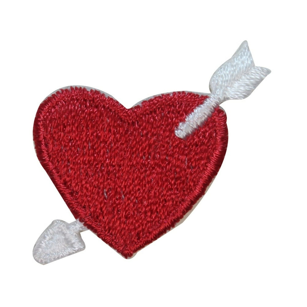 ID 3254B Heart With Arrow Patch Valentine Day Love Embroidered Iron On