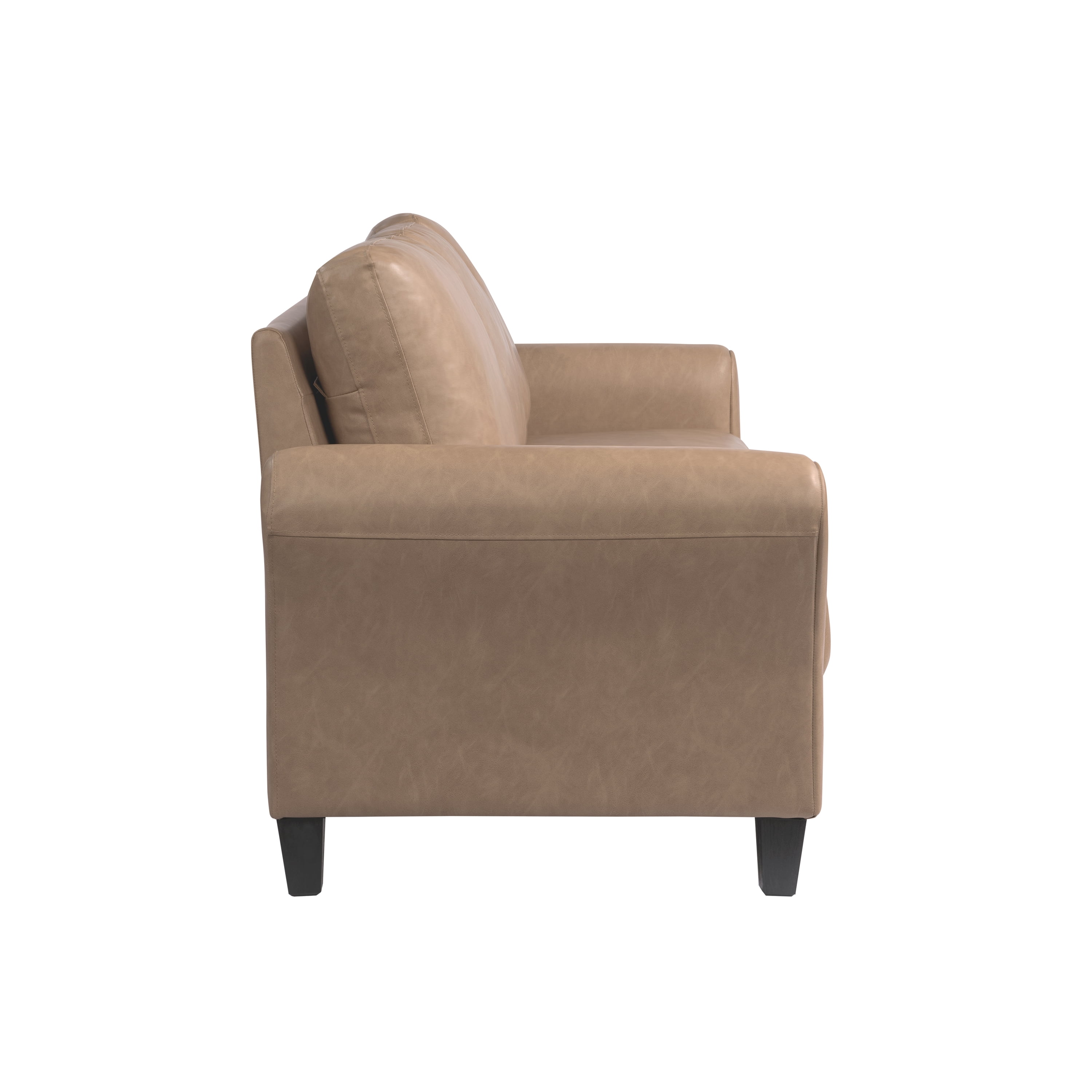 Lifestyle Solutions Alexa Sofa with Rolled Arms, Brown Fabric