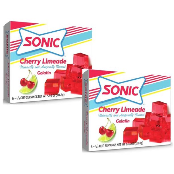 CGT Sonic Cherry Limeade Gelatin Fat Free Desert Snack Treat Jello