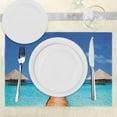 thumbnail image 3 of Ambesonne Tropical Place Mats Set of 4, Maldives Clear Waters, Standard Size, Turquoise Azure Blue, 3 of 6