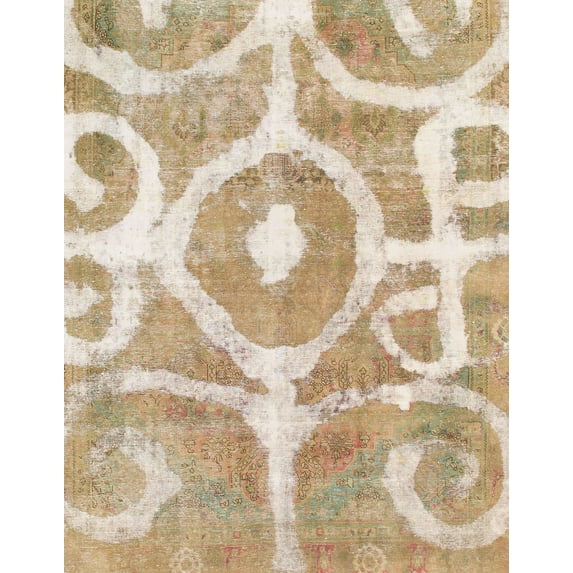 Ahgly Company Machine Washable Indoor Rectangle Abstract Desert Sand Beige Area Rugs, 5' x 8'