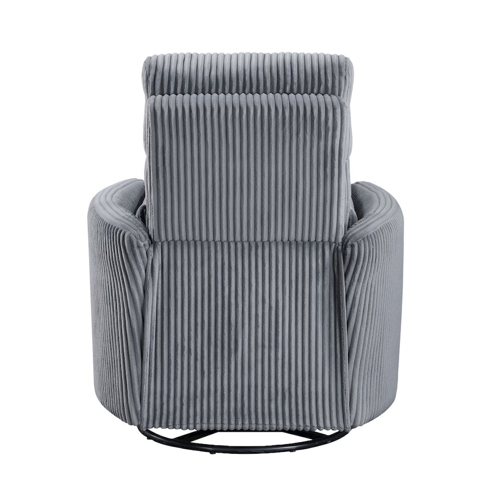 Lexicon Traverse Corduroy Swivel Glider Reclining Chair in Gray