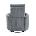 thumbnail image 3 of Lexicon Traverse Corduroy Swivel Glider Reclining Chair in Gray, 3 of 4