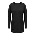 thumbnail image 3 of DYMADE Women's Long Sleeve Round Neck Stitching Ribbed Cuffs Patch Pockets Tunic Blouse Plus Size S-5XL, 3 of 4