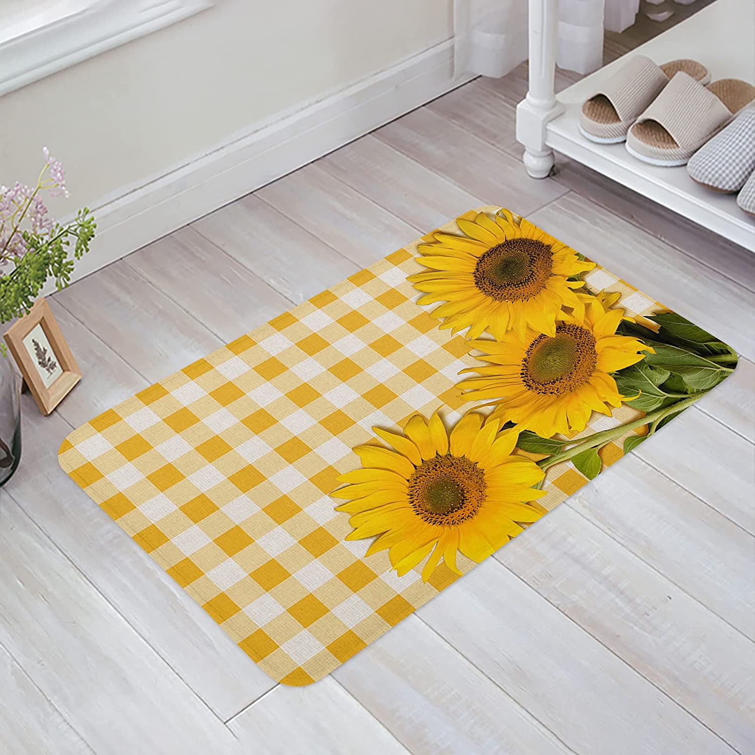 Outdoor Rug 20x32in Area Rug for Bedroom Decor Rustic Sunflower Yellow