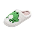 thumbnail image 2 of Domuza Women’s Sweet Bow Embroidery Fuzzy Slippers, Closed Toe Plush Warm Indoor House Shoes Non-Slip Winter Slides Green 8（EU-40）, 2 of 4