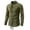 Army Green, variant on Men's Timeless Solid Long Sleeve Crew Neck Button-Up Shirt Premium Linen Blend Fabric business casual