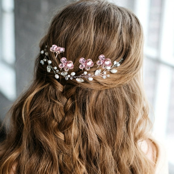 WHAMVOX 4pcs Rhinestone Bridal Hairpins U-Shaped Hair Sticks Hair Styling Tools