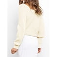 thumbnail image 4 of Suéter Con Hombros Descubiertos, Suéter Con Cuello En V, Suave, Transpirable, Informal, Elegante, De Moda, Color Puro Para Mujeres Para El Trabajo Diario ANGGREK DE1711, 4 of 7