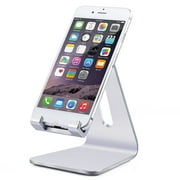 Silver Portable Aluminum Desktop Stand Smart Phone Tablet Holder Stand