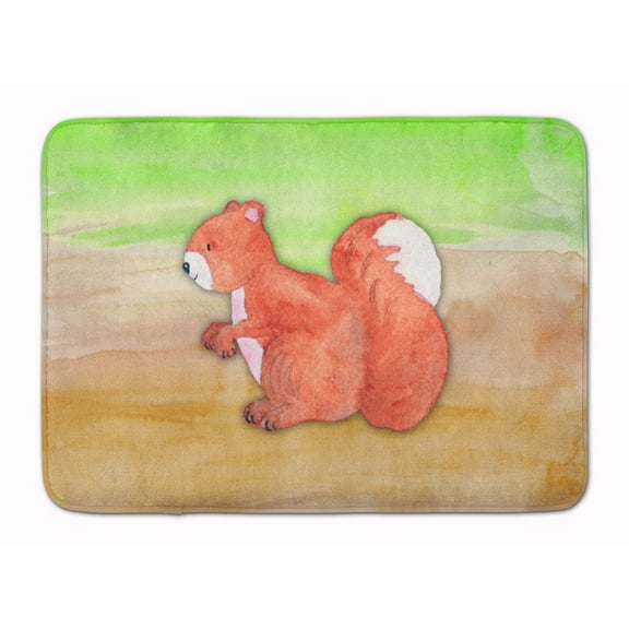Squirrel Watercolor Machine Washable Memory Foam Mat