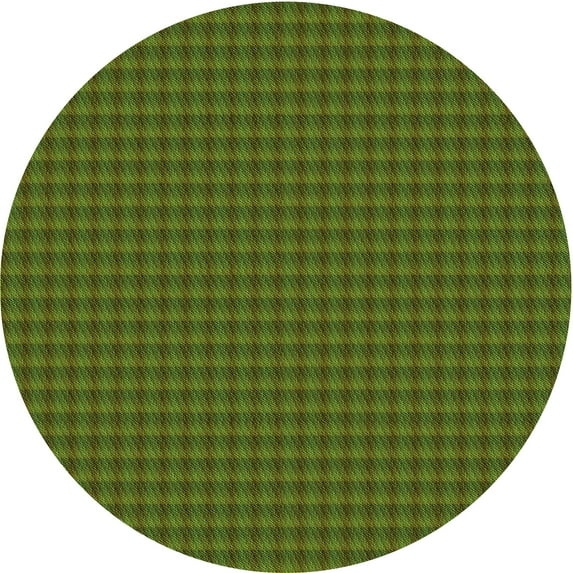 Ahgly Company Indoor Round Patterned Army Green Area Rugs, 7' Round