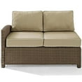 thumbnail image 5 of Crosley Bradenton 4Pc Outdoor Wicker Sectional Set Sangria/Weathered Brown - Right Corner Loveseat, Left Corner Loveseat, Corner Chair, & Sectional Glass Top Coffee Table-Color:Weathered Brown/Sand, 5 of 18
