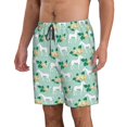 thumbnail image 2 of KLL Horse And Flower Men's Casual Summer Beach Shorts Hawaiian Shorts with Pockets-Large, 2 of 5