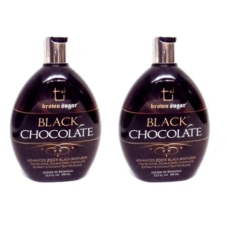 2 PACK Brown Sugar BLACK CHOCOLATE 200X Black Bronzer 13.5 oz Tanning Lotion