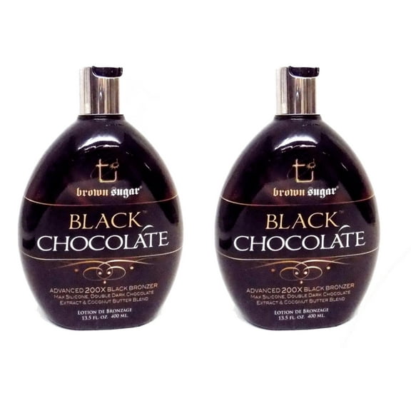 2 PACK Brown Sugar BLACK CHOCOLATE 200X Black Bronzer 13.5 oz Tanning Lotion