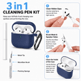 thumbnail image 2 of Lonmuju Silicone Case Cover for Airpods 4th Gen, Protective Earbud Skin with Cleaning Kit and Carabiner,Dark blue, 2 of 7