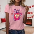 thumbnail image 2 of T-shirts pour Femmes de la Saint-Valentin 2026 Mode Manches Courtes Col Rond avec Cœur Graphique, 2 of 4
