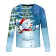 thumbnail image 4 of IROINNID Reduced Christmas Sweater for Men Round Neck Pullover 3D Snow Printed Realistic Print Tops,Blue, 4 of 5