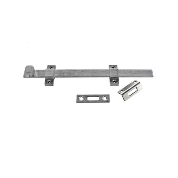UL831 26D Surface Bolt, 8" Satin Chrome Finish