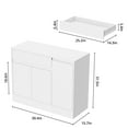 thumbnail image 3 of Wooden Shoe Cabinet Storage with 3 Doors, Freestanding Shoe Cabinet with Drawer & Adjustable Shelves, Modern Shoe Organizer for Entryway, Hallway, White, 3 of 8