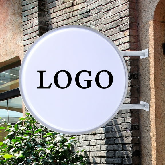 Wildnix LED Round Light Box Sign, Double-Sided Waterproof, 10W Power, 45cm Display Area, Wall-Mounted, High Brightness, Energy-Efficient Advertising Tool