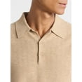 thumbnail image 4 of Free Assembly Men's Cozy Yarn Herringbone Polo Sweater with Short Sleeves, Sizes S-3XL, 4 of 5
