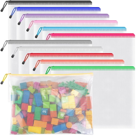 Funda con cierre Umriox Mesh, 38 x 28 cm, impermeable, 12 paquetes