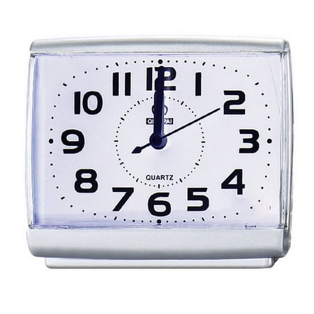 Bedroom Desktop Bed Wake Up Clocks Bedroom Beside Student Plastic Silent Sweeping Small Table Clock Alarm Clock-White