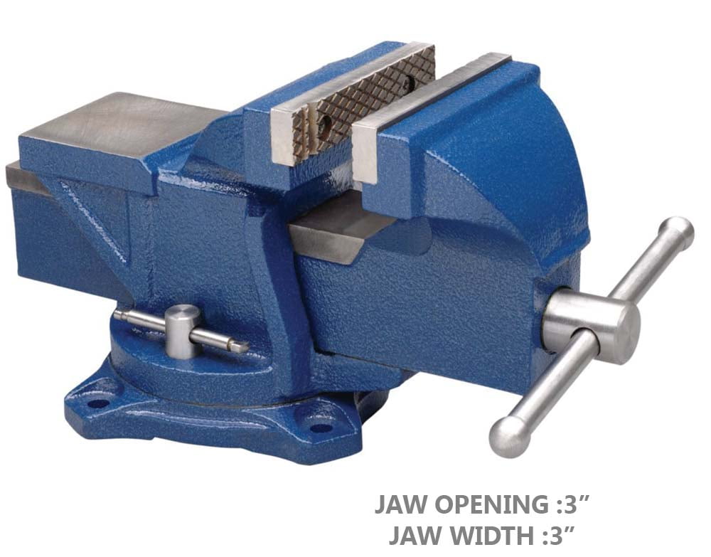 3" Heavy Duty Bench Vise, Swivel Base (ToolUSA VISE03083)