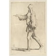 thumbnail image 2 of Salvator Rosa 17x24 Gold Ornate Framed and Double Matted Museum Art Print Titled - Man Striding with Right Arm Outstretched (1656 - 1657), 2 of 4