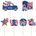 thumbnail image 2 of Independence Day Decorative Vase Plug-In Scene Layout Atmosphere Props Party Supplies Featuring 6 Assorted Design Cards, 6 Sturdy Wooden Sticks, And 6 Adhesive For Quick, 2 of 7