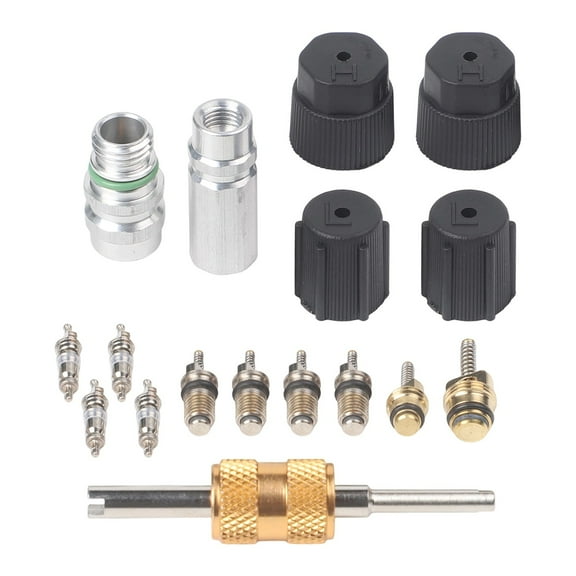 17Pcs Car Air Conditioning Valve Core And Valve Removal Installer Tool Kit R134A For Buick Valve Core Assembly