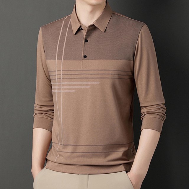 Blusa y camisa de manga larga con cuello vuelto para hombre, pijama deportivo para el hogar, camiseta de color liso, blusa deportiva de poliéster para hombre