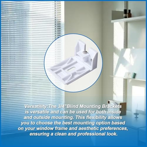 3/4-Inch Blind Shade Mounting Brackets for Cellular, Honeycomb, and Pleated Shades - Universal Replacement Hardware Set of 3