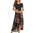thumbnail image 2 of SMihono Robe Bohème d'Été pour Femmes Grande Taille Robes d'Été pour Femmes Robe à Manches Courtes Décontractée Fluide Asymétrique Longue Robe Maxi, 2 of 7