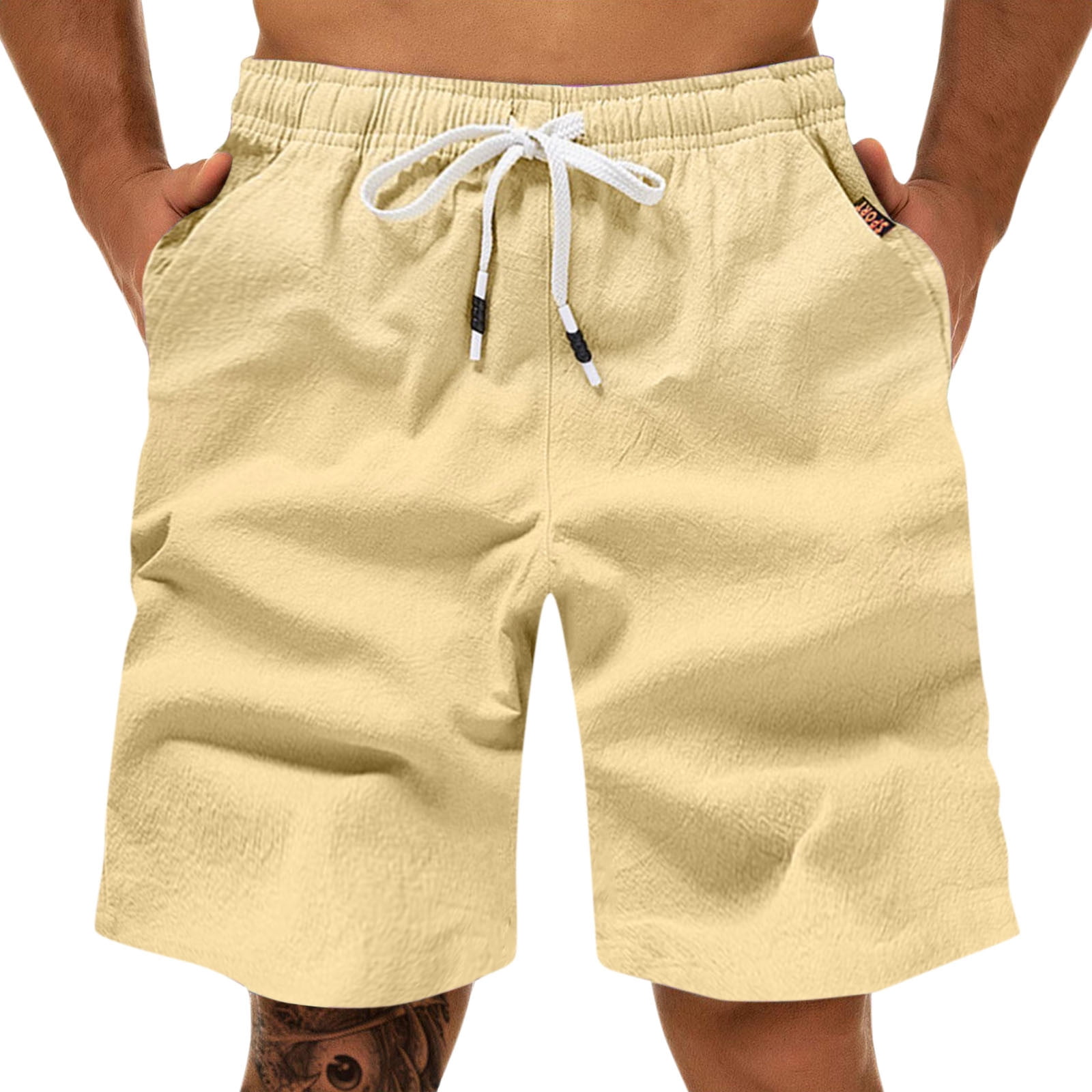 Summer Men Cotton Linen Fashion Sports Cargo Pants Straight Leg Loose ...