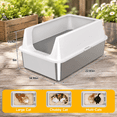 thumbnail image 2 of Gray-1Pack XL Open Top Stainless Steel Cat Litter Box With High Sides, 2 of 8