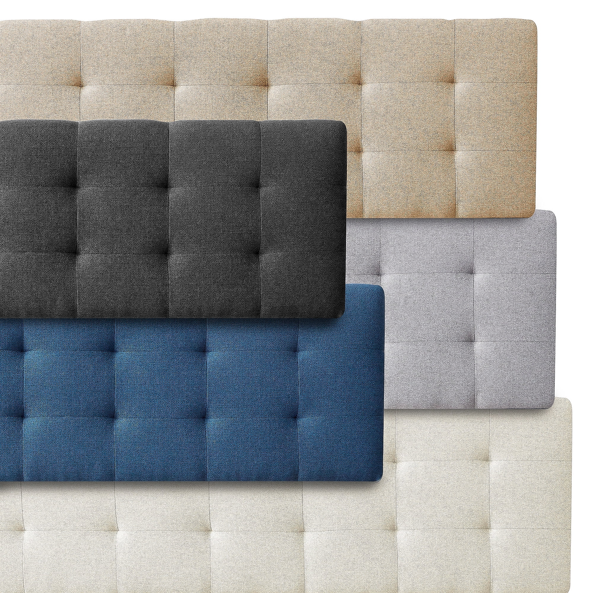 Rest Haven Eugene Square Tufted Upholstered Headboard, King/Cal King, Cream