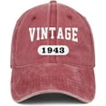 thumbnail image 1 of 80th Birthday Gifts for Men Women Hats 1943 Vintage 80 Year Old Embroidered Baseball Cap, 1 of 6