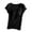 Black, variant on APEXFWDT Women's Casual Workout Shirts Built-in-Bra Short Sleeve T-Shirts Plus Size Crew Neck Wireless Bra Tops Tee Athletic Shirts
