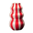 thumbnail image 3 of deevoka Painted Striped Ceramic Vase Centerpiece for Bookshelf Wedding Room Entrance Red, 3 of 9