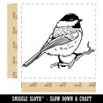 thumbnail image 2 of Black-Capped Chickadee Bird on Branch Square Rubber Stamp Stamping Scrapbooking Crafting - Small 1.25in, 2 of 7