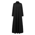thumbnail image 5 of Fartey Maxi Dresses for Women Plus Size Long Flowy High Neck Dress with Pockets Loose Flowy Solid Color Long Sleeve Swing Dress 2025 Black S-5XL, 5 of 6